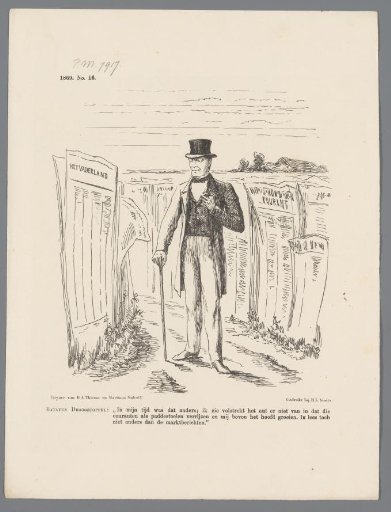 Satirical print on the growth in the number of newspapers after the abolition of the newspaper stamp, 1869