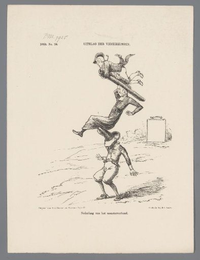 Cartoon on the defeat of the anti-revolutionaries during the elections, 1869