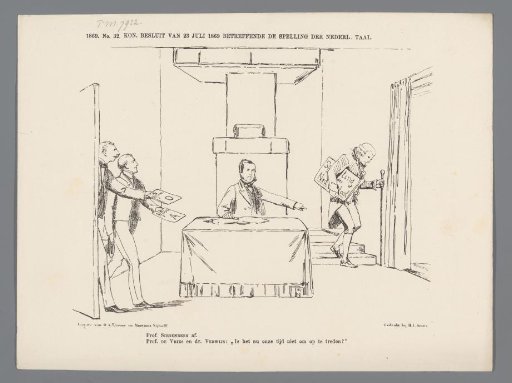 Satirical print on the old spelling, 1869