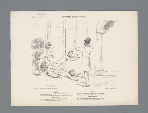 Satirical print on the recess of the Second Chamber, 1869