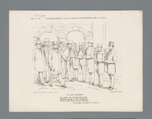 Satirical print on the review of the ministers' budgets, 1869