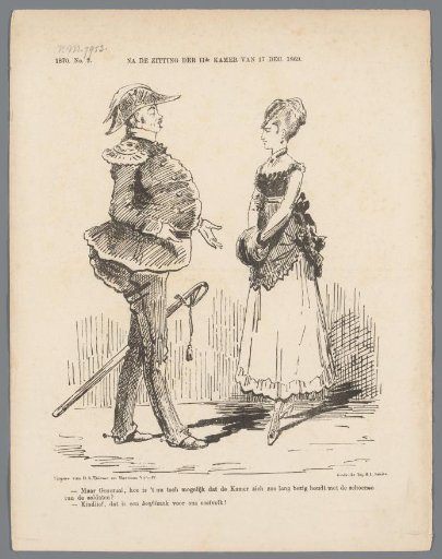 Cartoon on Minister of War Van Mulken, 1870