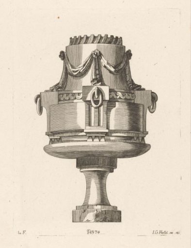 Vase with drapery
