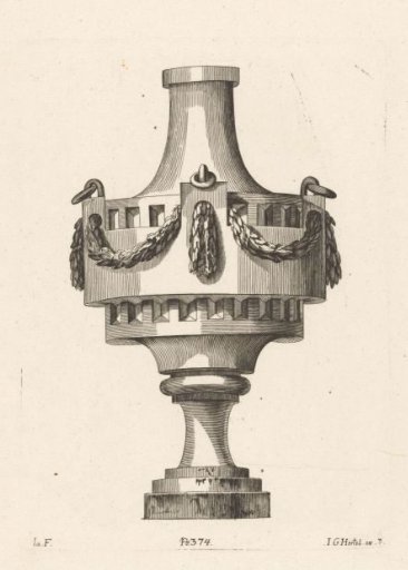 Vase with garlands