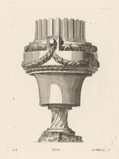Vase with garlands