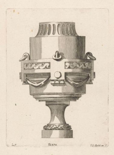 Vase with drapery