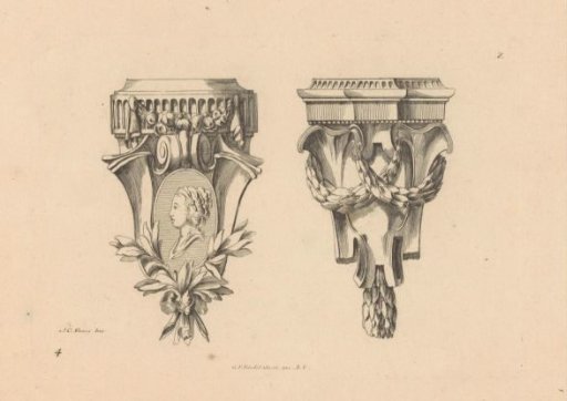 Consoles with medallion and garlands
