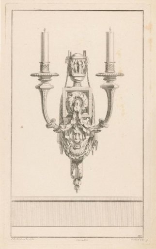 Girandole with vase and mask