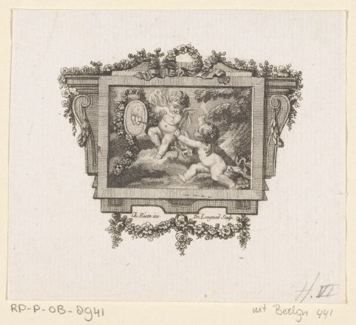 Vignette with two putti
