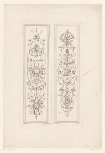 Arabesques with hunting attributes