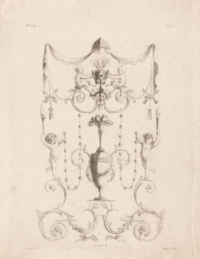 Arabesques with putti