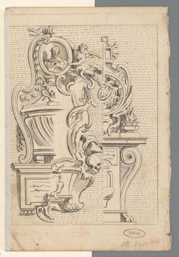 Rocailles with a medallion and an angel