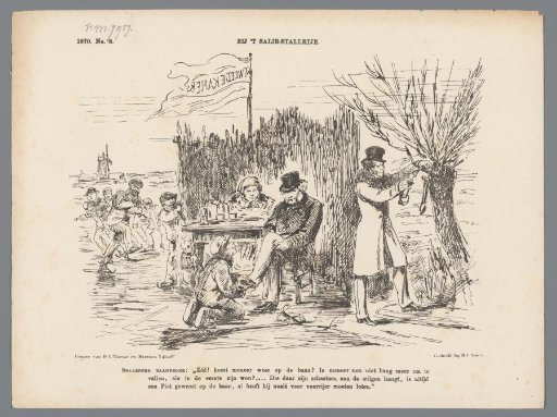 Cartoon with Van Reenen as a skater, 1870