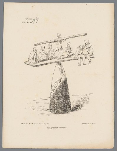 Cartoon on the precarious situation of the Fock-De Waal cabinet, 1870