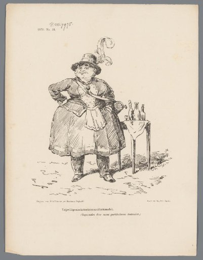 Satirical print on the volunteer corps in the Netherlands, 1870