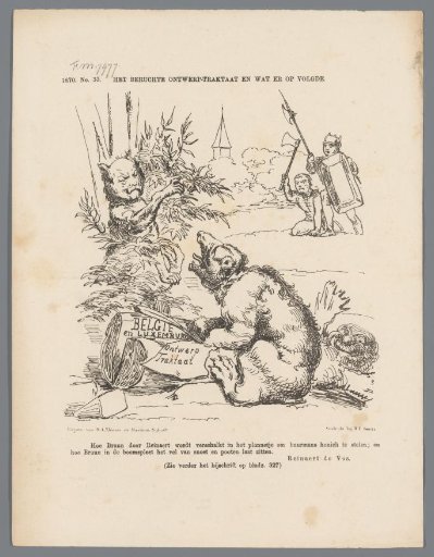 Satirical print on the rumors of annexation of Belgium and Luxembourg by France and Germany, 1870
