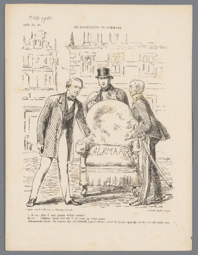 Satirical print on the re-election in Alkmaar, 1870