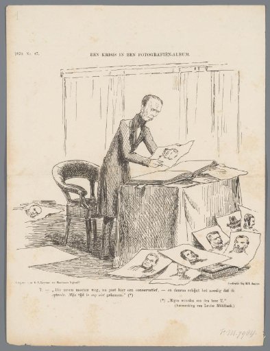 Satirical print with Thorbecke and the choice of ministers, 1870