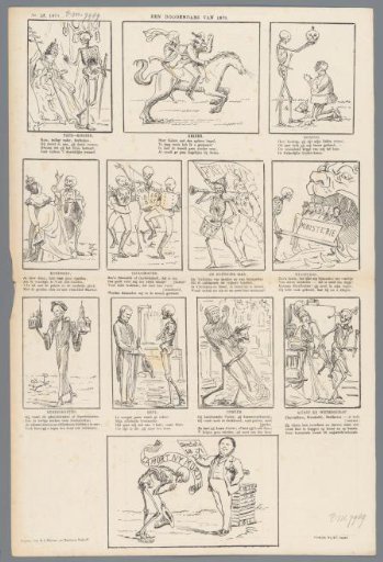 Caricature with allusions to the past year, 1870
