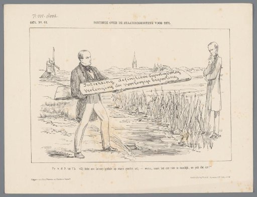 Caricature on the budget of the Ministry of War, 1871