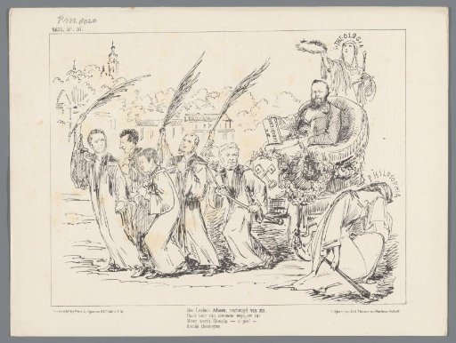 Satirical print on the appointment of Professor Opzoomer, 1871