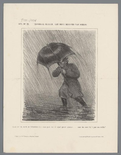 Satirical print on the absence of a Minister of War, 1871
