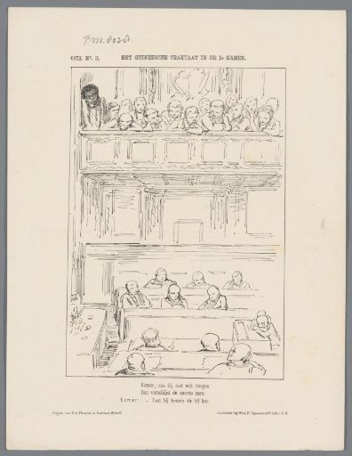 Cartoon on the treatment in the First Chamber of the cession of the Gold Coast, 1872