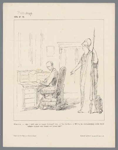Cartoon on Thorbecke and the law on higher education, 1872