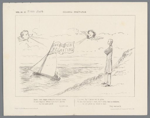 Cartoon on the bill regarding the income tax, 1872