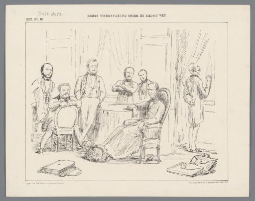 Cartoon on the dismissal of Thorbecke and his ministers, 1872