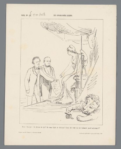 Satirical print with ministers Fransen van de Putte and De Vries Azn., 1872