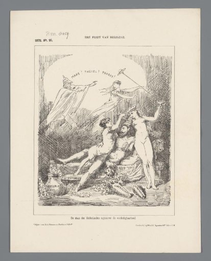 Satirical print on the defensibility of the Netherlands, 1872