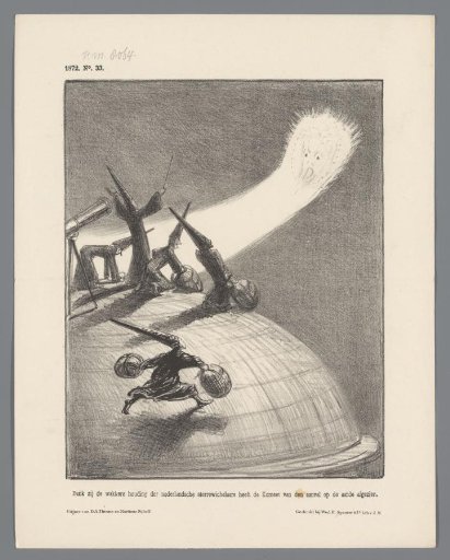 Satirical print on a collision of the earth with a comet, 1872