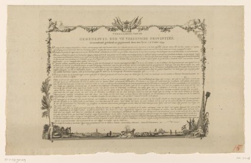 Explanation accompanying the print with the Monument to the Seven United Provinces, 1793