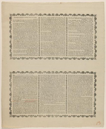 Explanation accompanying the allegory in honor of the King of Prussia for his restoration of the stadtholdership of William V, 1788