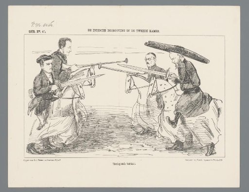 Satirical print on Christian education in the Dutch East Indies, 1875