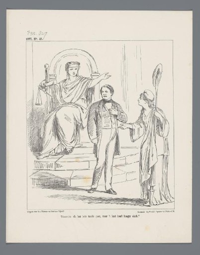 Caricature on the change of duties by Van Kappeyne, 1877