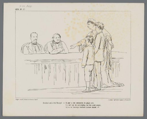 Caricature on education and military exercises, 1878