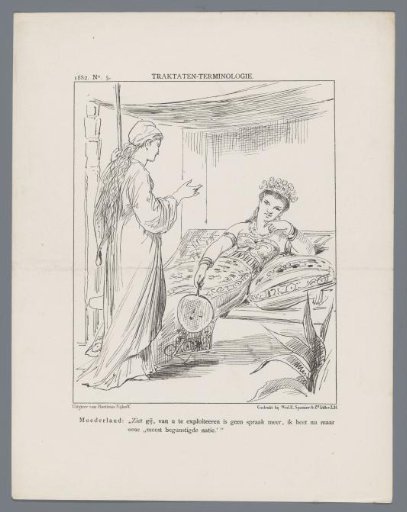 Political cartoon on the Dutch East Indies, 1882