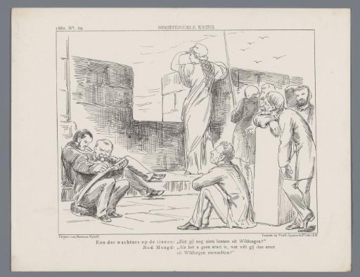 Political cartoon on the ministerial crisis, 1882