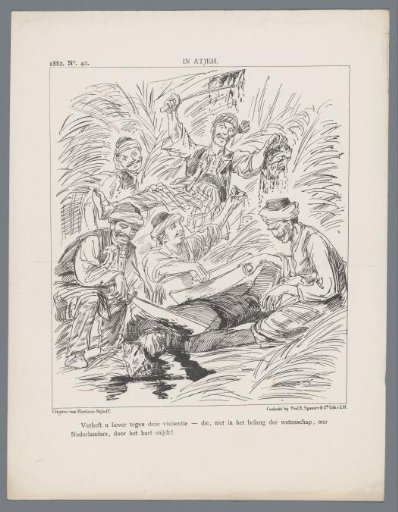 Political cartoon on the struggle in Aceh, 1882