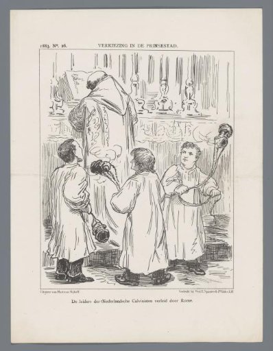 Cartoon on the elections in Delft, 1883