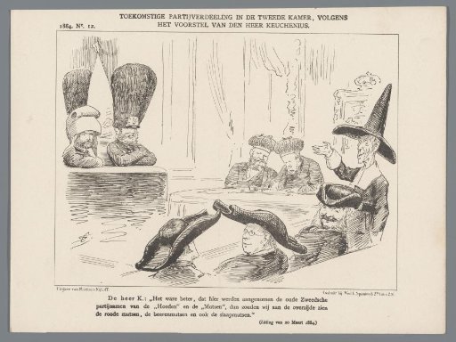 Political cartoon with Member of Parliament Keuchenius, 1884
