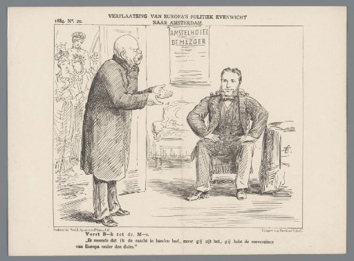 Caricature with Bismarck, 1884