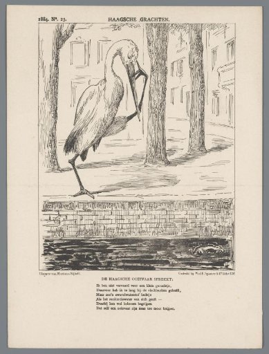 Caricature on the stinking canals in The Hague, 1884