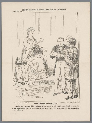 Caricature on the elections in Haarlem, 1884
