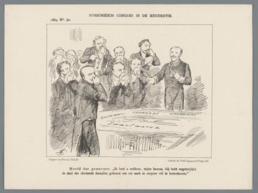 Caricature on the polluted water in The Hague, 1884