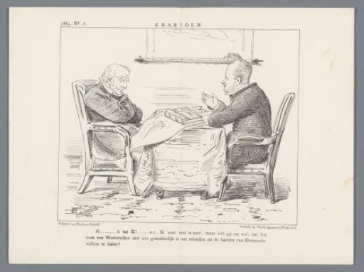 Caricature on Heemskerk and Gladstone, 1885