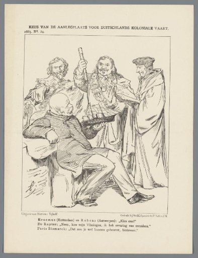 Caricature with Bismarck and Michiel Adriaenszoon de Ruyter, 1885