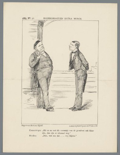 Caricature on the parliamentary debates, 1885